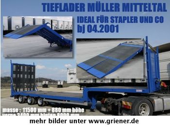 Müller-Mitteltal TS 3 / TIEFLADER HYDRAULISCHE RAMPE STAPLER / !!  - Pritschenauflieger/ Plattformauflieger