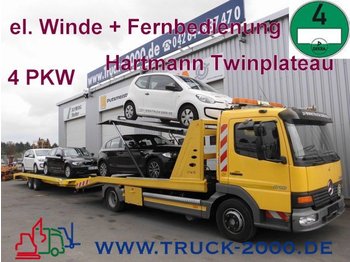Autotransporter LKW Mercedes-Benz 818 Doppelstock Hartmann * 4 PKW*Grüne Plakette: das Bild 1