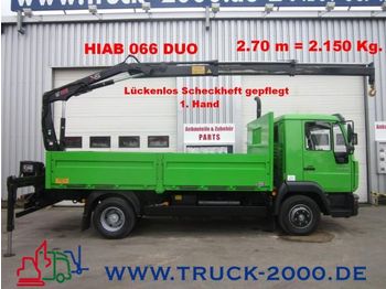 Pritschenwagen MAN LE 12.220 Hiab 066 Duo 5.30 m = 1.060 Kg. 1.Hand: das Bild 1