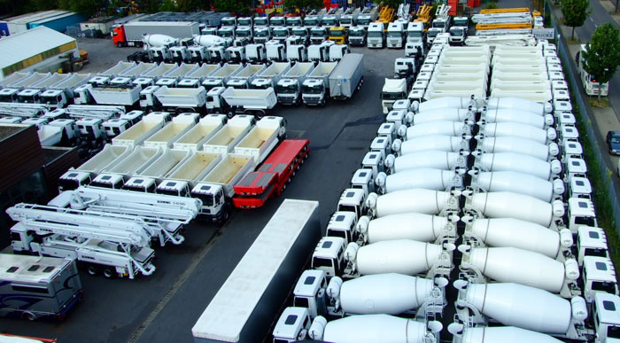 MARGARITIS Trucks - Betonmischer, Betonpumpen, Kipper, Auflieger und vieles mehr auf dem Firmengelände MARGARITIS Trucks