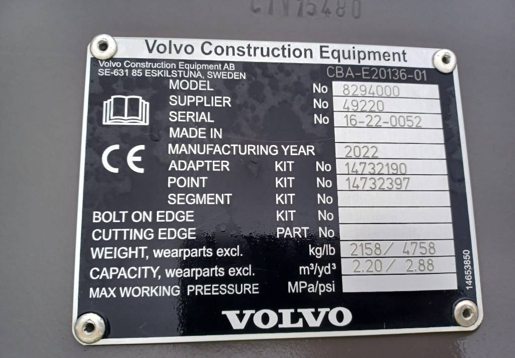 Schaufel für Baumaschine Volvo CAZO EC 380 E EC350: das Bild 3
