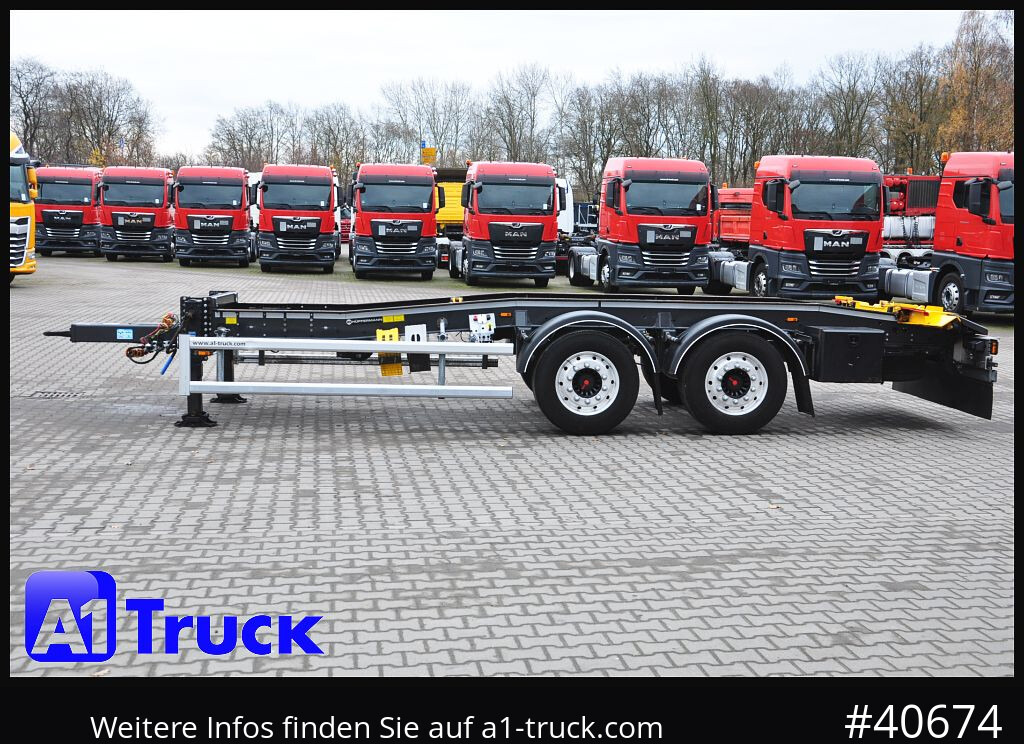 Abrollanhänger/ Absetzanhänger HUEFFERMANN HTSA 18.77, Tandem, Schlitten, oben gekuppelt,