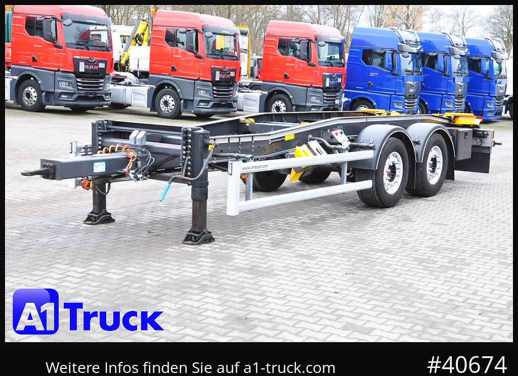 Abrollanhänger/ Absetzanhänger HUEFFERMANN HTSA 18.77, Tandem, Schlitten, oben gekuppelt,