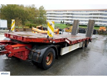  Damm 3 aks Machine trailer with double driving ramps and manual widening. - Tieflader Anhänger