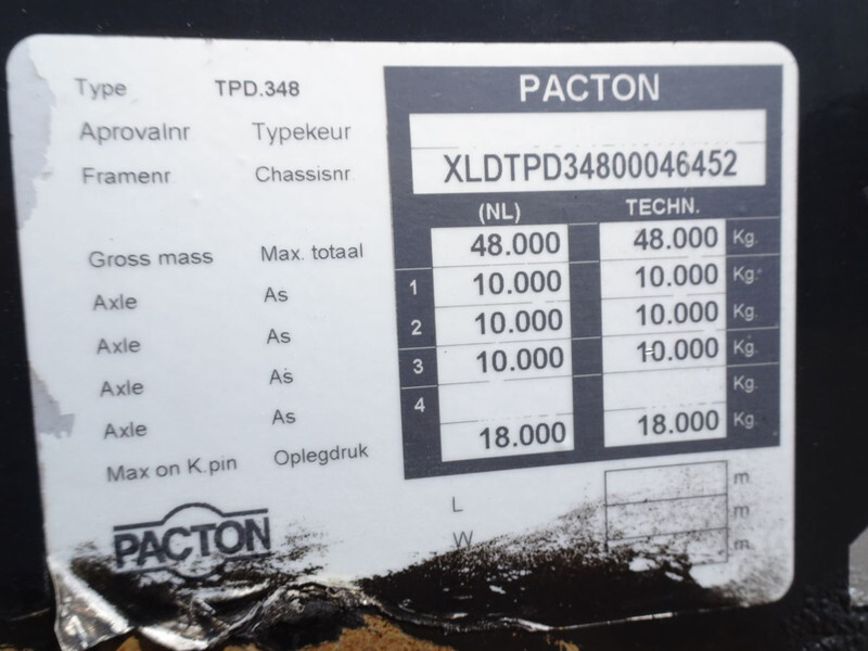 Pritschenauflieger/ Plattformauflieger Pacton T3-003 / 2 x STEERING AXLE / 1 X LIFT AXLE: das Bild 15