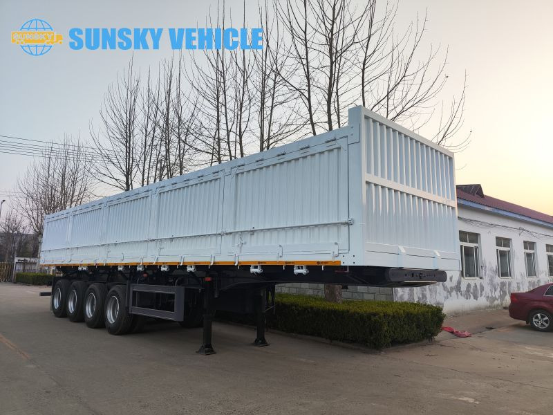 Container/ Wechselfahrgestell Auflieger Für die Beförderung von Container SUNSKY 60Ton 4 axle sidewall tipper trailer: das Bild 5