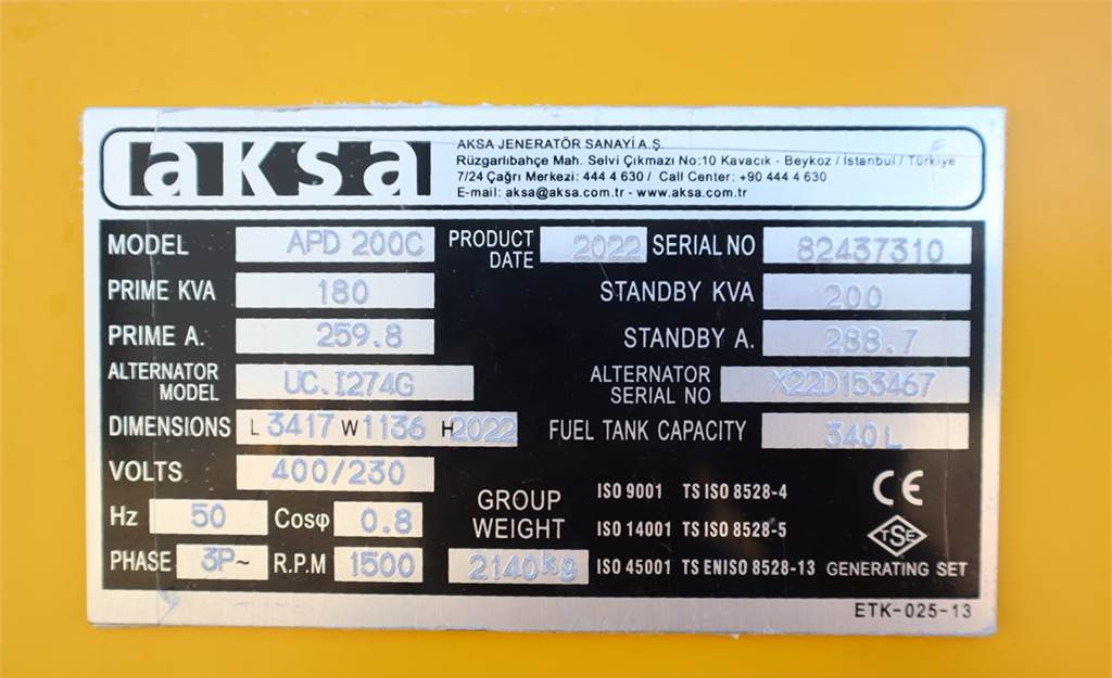 Stromgenerator AKSA APD200C Valid inspection, *Guarantee! Diesel, 200: das Bild 6