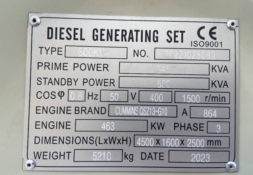Stromgenerator Cummins QSZ13-G10 - 600 kVA Generator - DPX-19847: das Bild 4