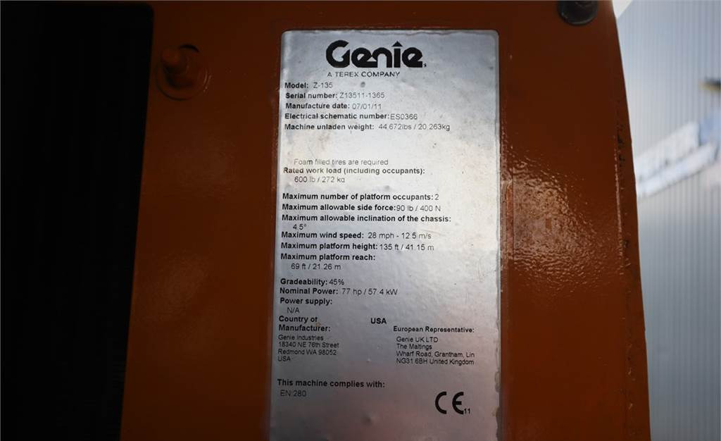 Gelenkarmbühne Genie Z135/70 Diesel, 4x4x4 Drive, 43m Lifting Height, 2: das Bild 6