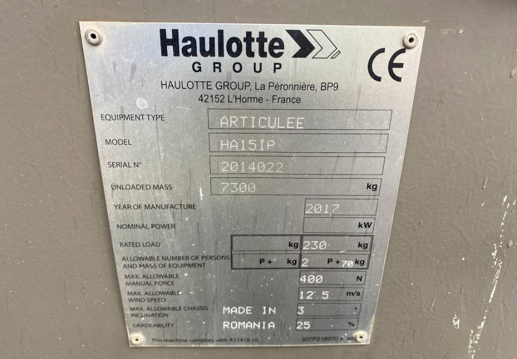 Gelenkarmbühne Haulotte HA15IP Electric Articulated Boom Work Lift 1500cm: das Bild 10