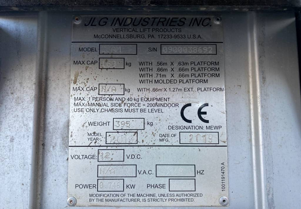 Teleskopmastbühne JLG 25AM Electric Vertical Mast Work Lift 967cm: das Bild 10