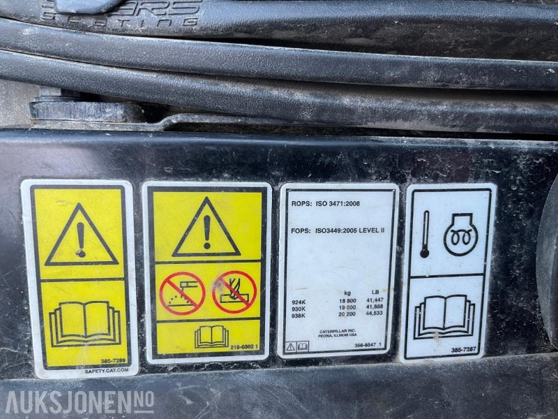 Radlader 2013 Cat 938K Hjullaster, 9988 timer, Sertifisert til Juli 2026
