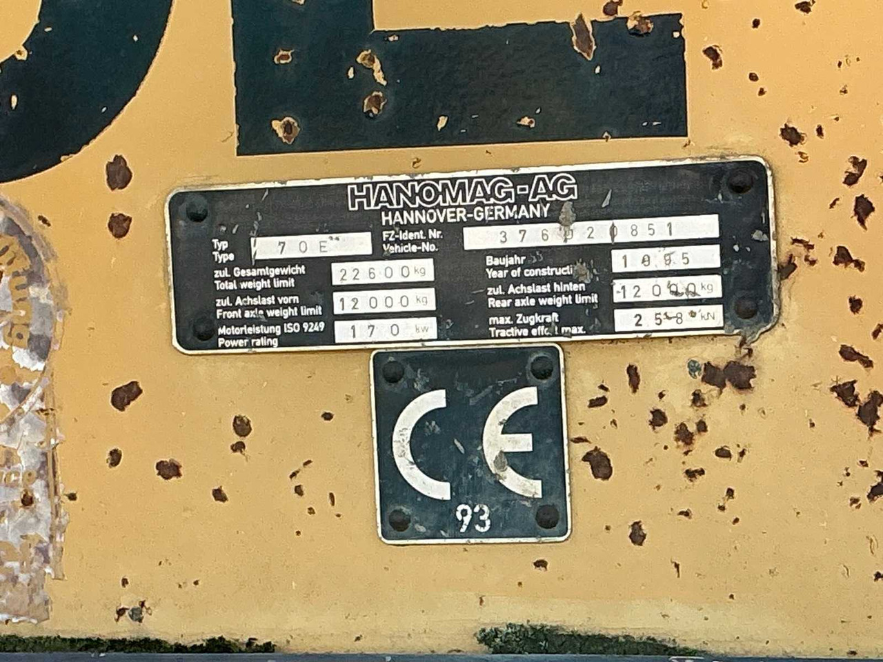 Radlader HANOMAG - 70 E - SHOVEL - 1995