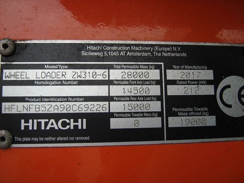 Radlader Hitachi ZW310-6