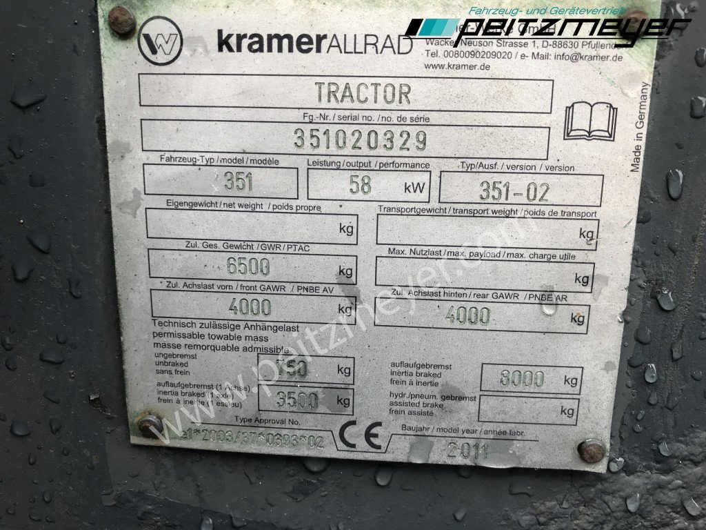 Radlader KRAMER RADLADER 480 Schaufel + Gabel, 40 km/h