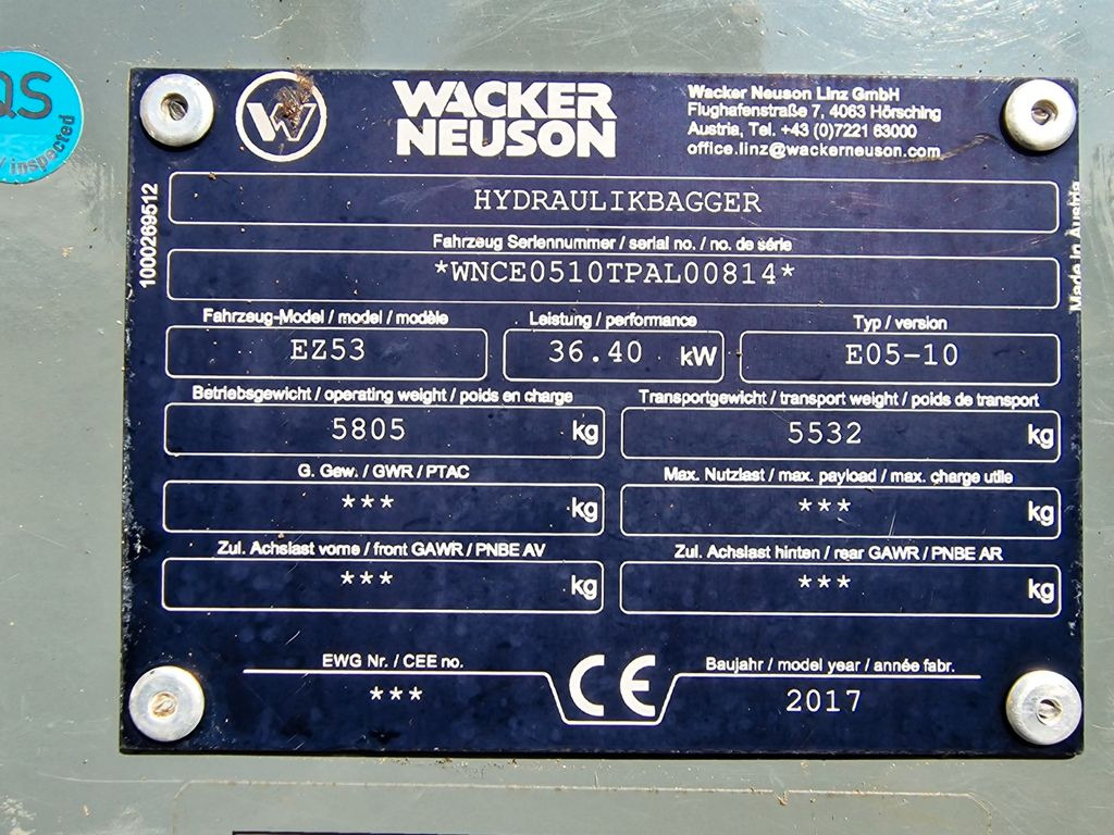 Kettenbagger Wacker Neuson EZ 53 / 2017 / 1.665 h/2x extra Schaufeln: das Bild 27