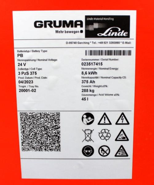 Batterie GRUMA 24 Volt 3 PzS 375 Ah: das Bild 4