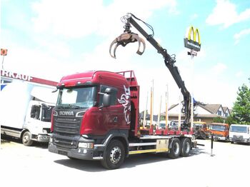 Holztransporter Scania R 560 6x4 Holztransporter Kurzholz Greifer+Säge 