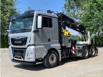 Rückewagen, LKW MAN TGX 33.580 6x4 EURO6 Euro 6 Holztransporter+Kran: das Bild 1