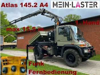 Kommunal-/ Sonderfahrzeug, Kipper Unimog U 400 Seilwinde Atlas 145.2 A4 15.5 m Funk FB: das Bild 1