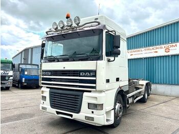 Abrollkipper DAF 95.480 XF SPACECAB 6x2 WITH HOOK-ARM SYSTEM (EURO 3 / ZF16 MANUAL GEARBOX / ZF-INTARDER / STEEL-/AIR SUSPENSION / AIRCONDITIONIN