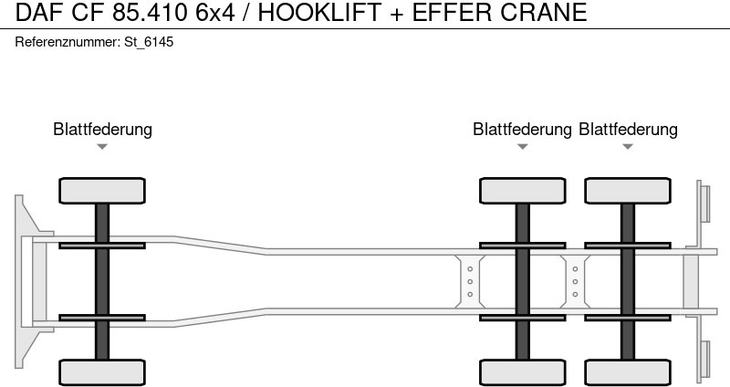 Abrollkipper DAF CF 85.410 6x4 / HOOKLIFT + EFFER CRANE