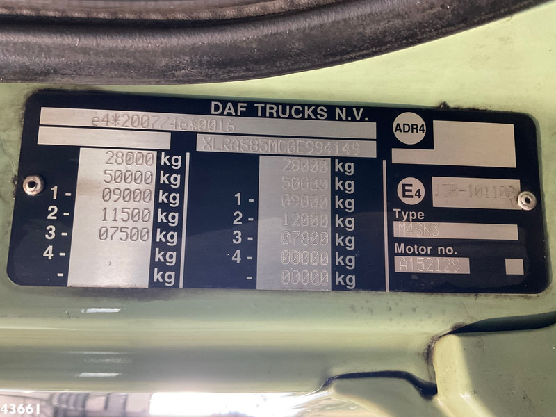 Abrollkipper DAF FAS 85 CF 410 VDL 21 Ton haakarmsysteem