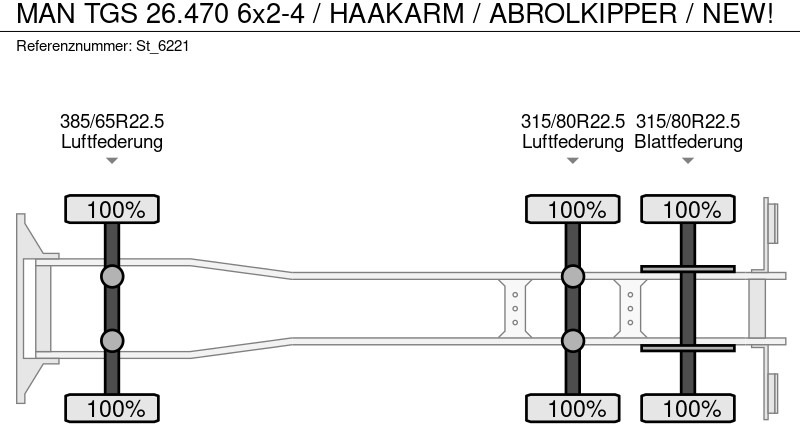 Abrollkipper MAN TGS 26.470 6x2-4 / HAAKARM / ABROLKIPPER / NEW!