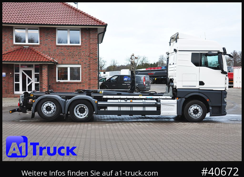 Abrollkipper MAN TGS 26.470 BL, Meiller RS 21.70, Lenkachse,