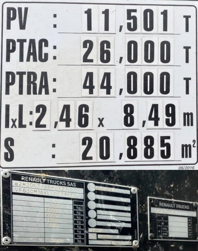 Abrollkipper Renault C 460 Dti11/PALFINGER 1er Main endommagé