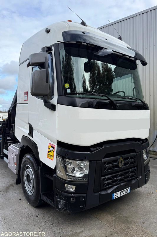 Abrollkipper Renault porteur C460 Ampliroll Grue 6x2 remorquant