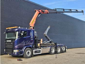 Abrollkipper Scania G490 8x4*4 / PALFINGER CRANE + HOOKLIFT