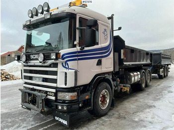 Abrollkipper Scania Hooklift R144GB6X2NZ460 with hooklift body and gra