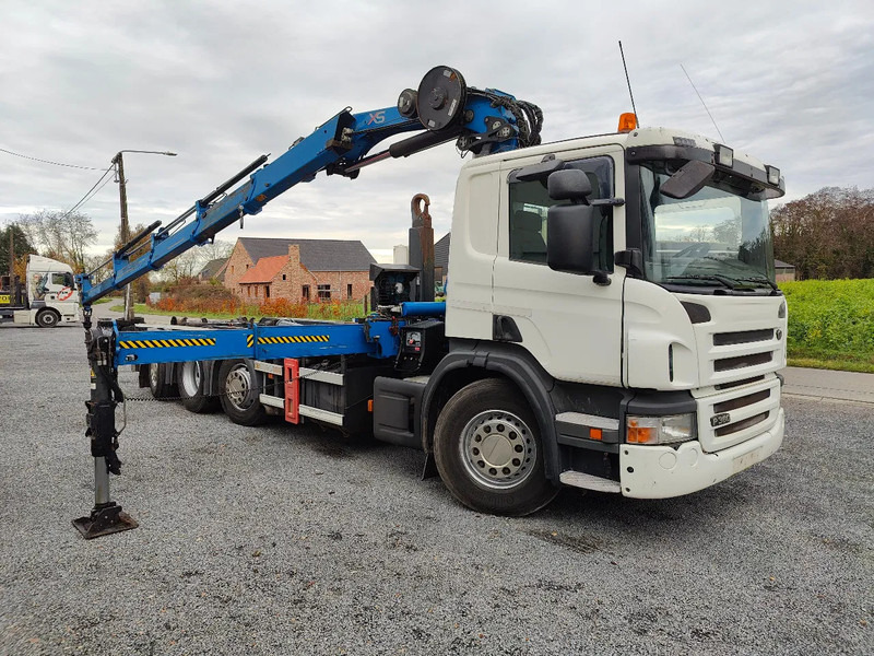 Abrollkipper Scania P360 8x2 Tridem container Crane HIAB 244