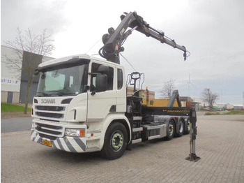 Abrollkipper Scania P370 8X2 HAAK + KRAAN NL TRUCK LOW KM