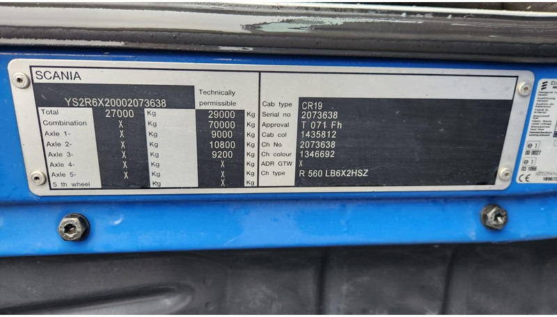 Abrollkipper Scania R560 LB6X2HSZ - FULL STEEL