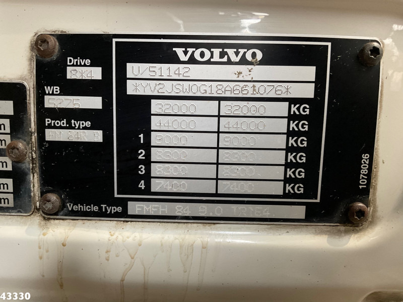 Abrollkipper Volvo FM 480 8x4 Hiab 28 Tonmeter laadkraan
