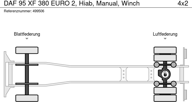 Pritsche LKW, Autokran DAF 95 XF 380 EURO 2, Hiab, Manual, Winch: das Bild 13