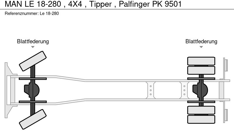 Kipper, Autokran MAN LE 18-280 , 4X4 , Tipper , Palfinger PK 9501: das Bild 20