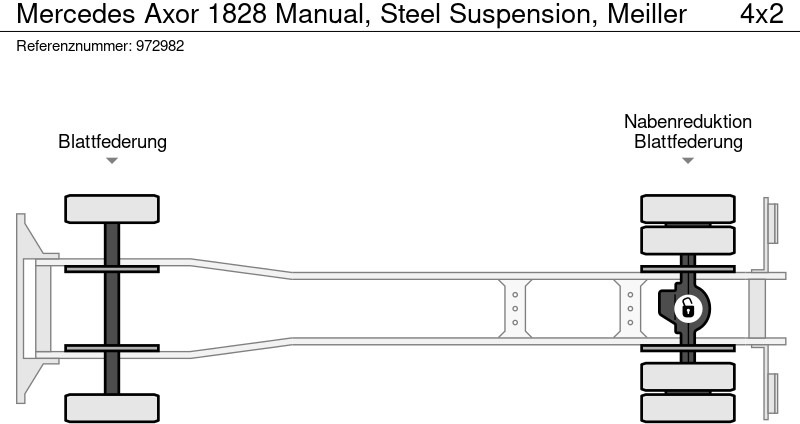 Absetzkipper Mercedes-Benz Axor 1828 Manual, Steel Suspension, Meiller: das Bild 17