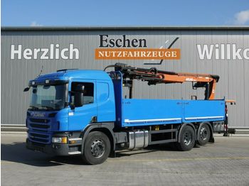 Pritsche LKW Scania P 360, 6x2, Atlas 186.3 V Kran, Bl/Lu, Klima: das Bild 1