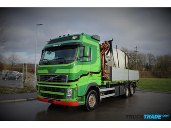 Containerwagen/ Wechselfahrgestell LKW Volvo FH12-460 6x2 Wechselaufbau mit Kran: das Bild 1