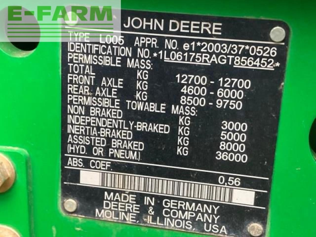 Traktor John Deere 6175r: das Bild 19