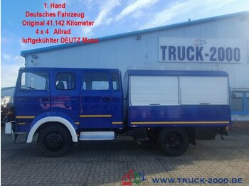 Koffer Transporter, Transporter mit Doppelkabine Magirus Deutz 90-16 Turbo 4x4 Ideal Expedition-Wohnmobil 1.Hd.: das Bild 1