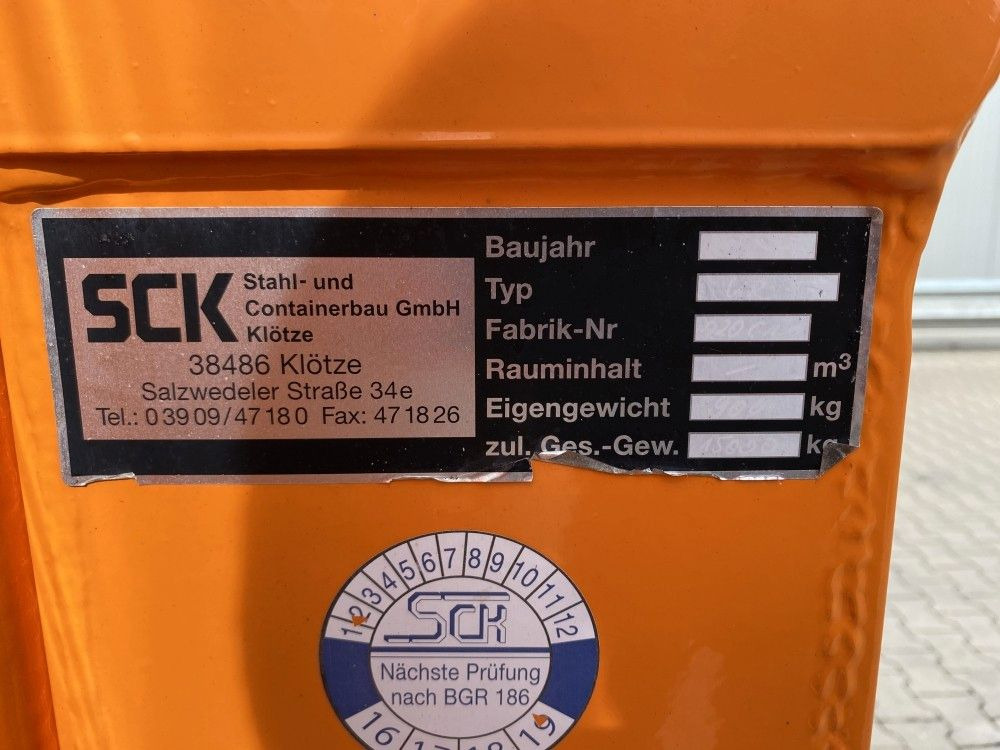 Abrollcontainer SCK Offene Pritsche| 10m³*BJ: 2018*15 Tonnen zGG