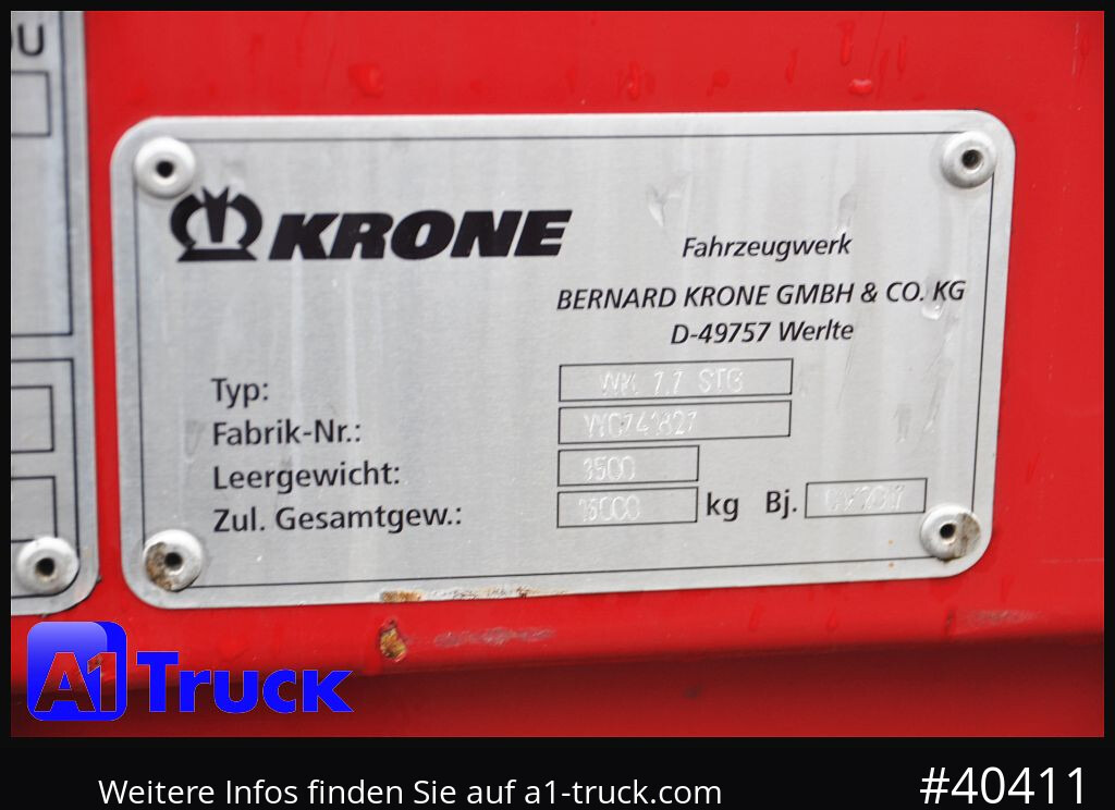 Kofferaufbau KRONE BDF 7,82 Wechselbrücke, 2680mm Innenhöhe.