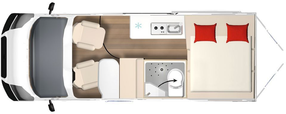 Bürstner B66 600 C Gästebett quer zur Sitzgruppe - Camper Van: das Bild 2 Bürstner B66 600 C Gästebett quer zur Sitzgruppe - Camper Van: das Bild 2