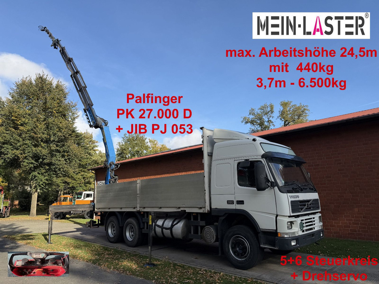 Volvo FM12 380 PK 27000D 24,5m 5+6 Deutscher LKW - Autokran: das Bild 1 Volvo FM12 380 PK 27000D 24,5m 5+6 Deutscher LKW - Autokran: das Bild 1