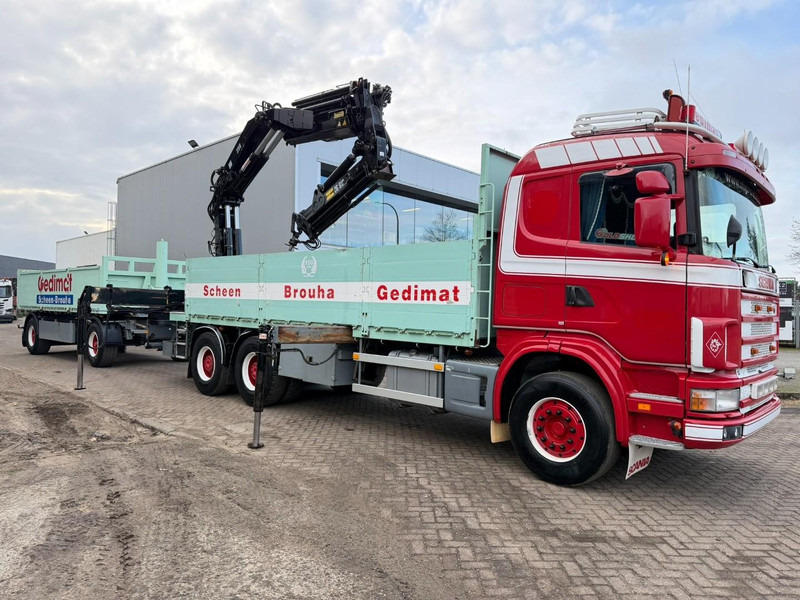 Scania 164L-480 V8 6x4 BAUSTOFF + KRAN HIAB 350-4 + JIB 90-4 - *TOP ZUSTAND* - ROTATOR - RADIO - RETARDER - BLATT / AP ACHSEN - BELGISCHE LKW - Pritsche LKW, Autokran: das Bild 2 Scania 164L-480 V8 6x4 BAUSTOFF + KRAN HIAB 350-4 + JIB 90-4 - *TOP ZUSTAND* - ROTATOR - RADIO - RETARDER - BLATT / AP ACHSEN - BELGISCHE LKW - Pritsche LKW, Autokran: das Bild 2
