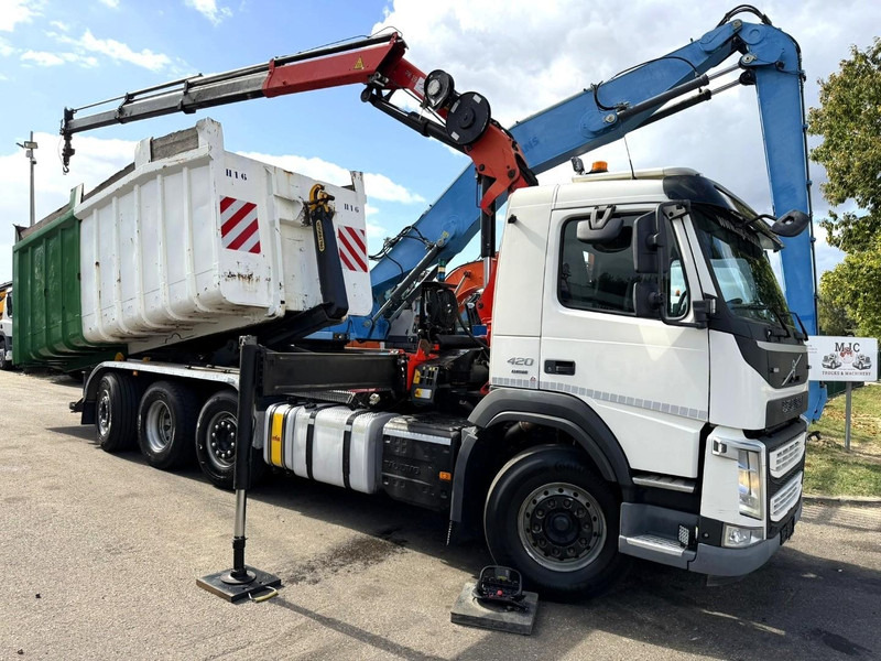 Volvo FM 420 8x2 HOOKLIFT + CRANE PALFINGER PK19.001 SLD B - *294.000km* - EURO 6 - LIFT + STEERING AXLE - I SHIFT - BE TRUCK - Abrollkipper, Autokran: das Bild 1 Volvo FM 420 8x2 HOOKLIFT + CRANE PALFINGER PK19.001 SLD B - *294.000km* - EURO 6 - LIFT + STEERING AXLE - I SHIFT - BE TRUCK - Abrollkipper, Autokran: das Bild 1